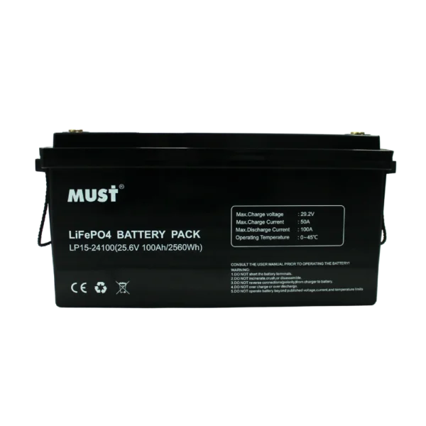 batería de litio must 25.6 v imagen destacada